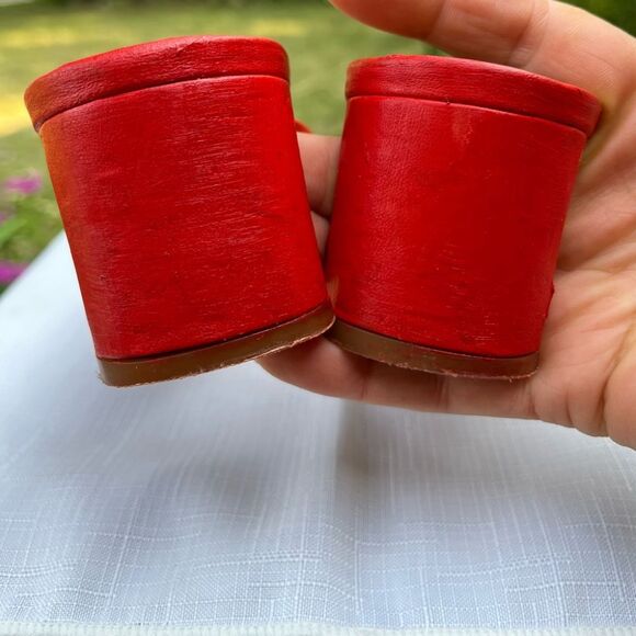 & Other Stories orange/red sandals, straps across the top, made in Spain, 38 - Picture 8 of 9